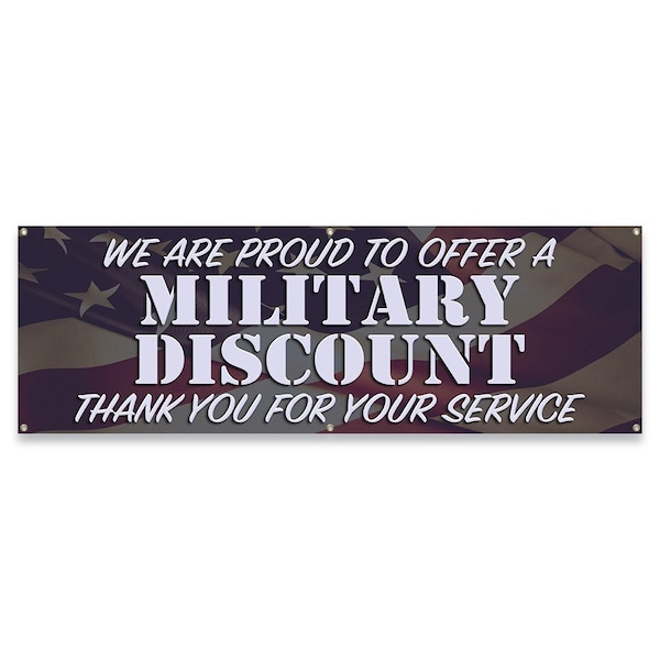 Signmission Military Discount Thank You For Your Service Banner Concession Stand Food Truck Single Sided B-72-30106 - main